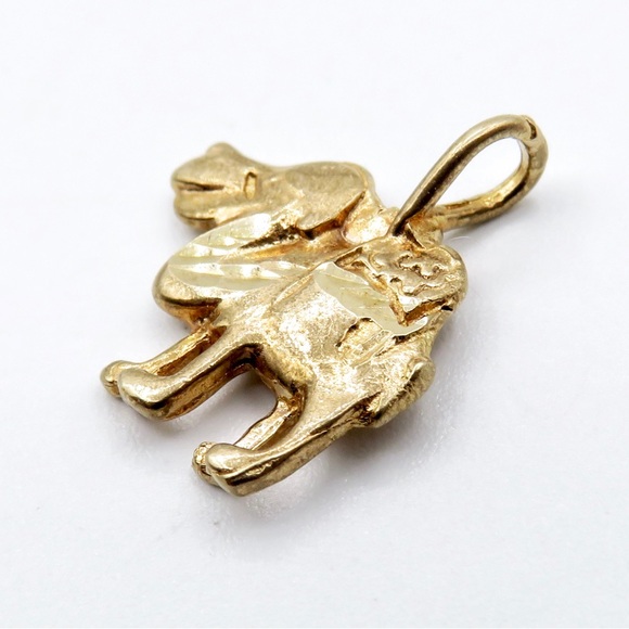 Solid 14k rose gold camel pendant/charm 15.1mm x 12.3mm - Picture 2 of 5